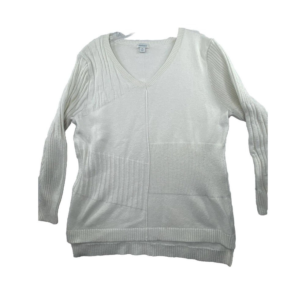 Sundance Sweater‎ Womens XL Silk & Cotton Blend Light Cream Pullover Sweater